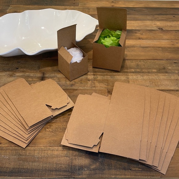 set of 20 BRAND NEW Kraft Brown Gift Boxes, ten 3” & ten 4” cubed, any occasion - Picture 1 of 4